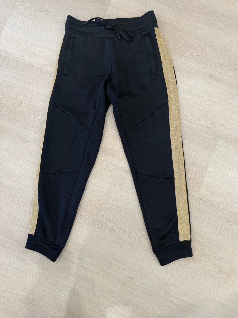 ALL ACCESS Black Joggers with Gold Side Stripe